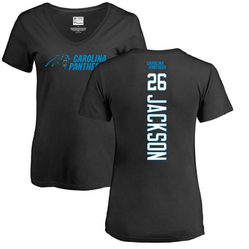 Carolina Panthers Black Women Donte Jackson Backer NFL Football #26 T Shirt->nfl t-shirts->Sports Accessory